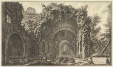 The so-called Grotto of Egeria (Veduta della fonte e delle spelonche d'Egeria fuor del..., ca. 1766. Creator: Giovanni Battista Piranesi