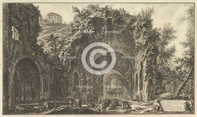 The so-called Grotto of Egeria (Veduta della fonte e delle spelonche d'Egeria fuor del..., ca. 1766. Creator: Giovanni Battista Piranesi.