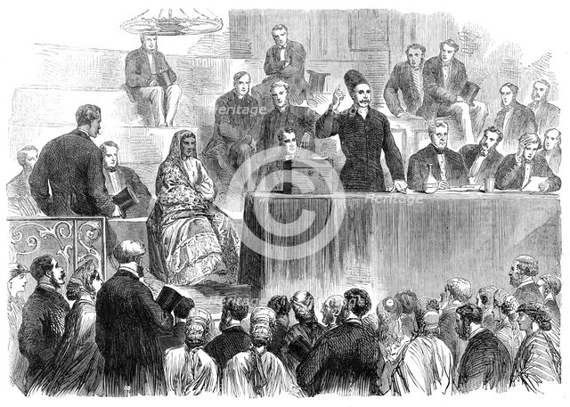 The Social Science Congress at Sheffield: Sir Manockjee Cursetjee...on education in India, 1865. Creator: Unknown.