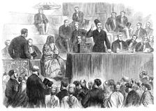 The Social Science Congress at Sheffield: Sir Manockjee Cursetjee...on education in India, 1865. Creator: Unknown