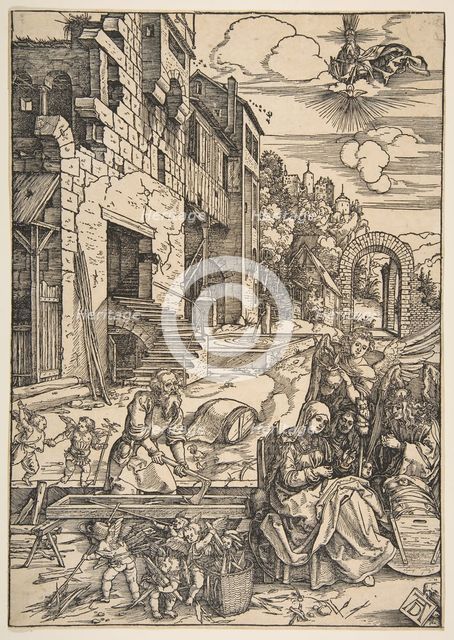 The Sojourn of the Holy Family in Egypt, from The Life of the Virgin, after 1511. Creator: Albrecht Durer.