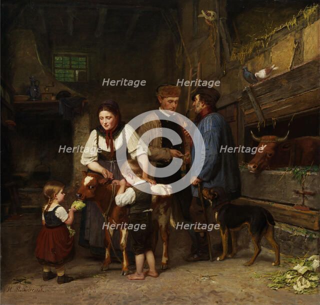 The Sold Calf. Artist: Plathner, Hermann (1831-1902)