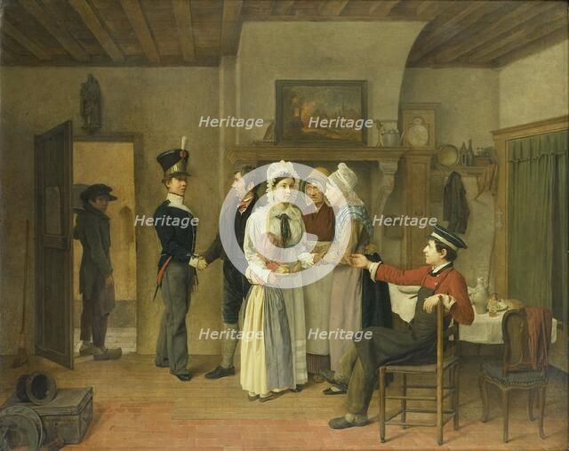 The Soldier's Farewell, 1828. Creator: Charles van Beveren.
