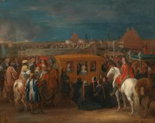 The solemn entry of Louis XIV, King of France and Queen Maria Theresa into Douai, c1667. Creator: Meulen, Adam Frans, van der (1632-1690)