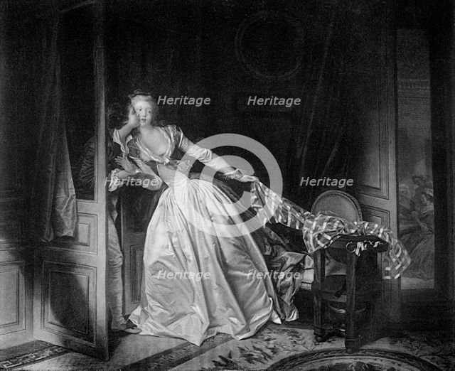 'The Solen Kiss', late 18th century (1905).Artist: Jean-Honore Fragonard