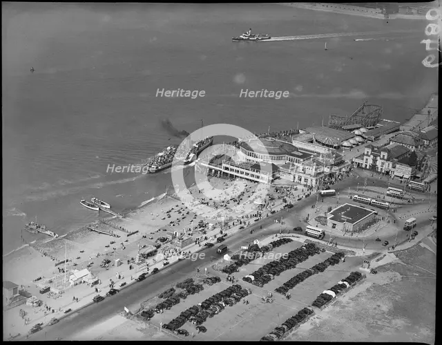 The 'Solent Queen' and 'Gracie Fields', Southsea, 1939.  Creator: Cyril Murrell.