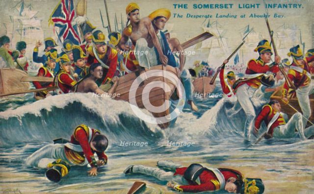 'The Somerset Light Infantry. The Desperate Landing at Aboukir Bay', 1801, (1939).  Artist: Unknown.