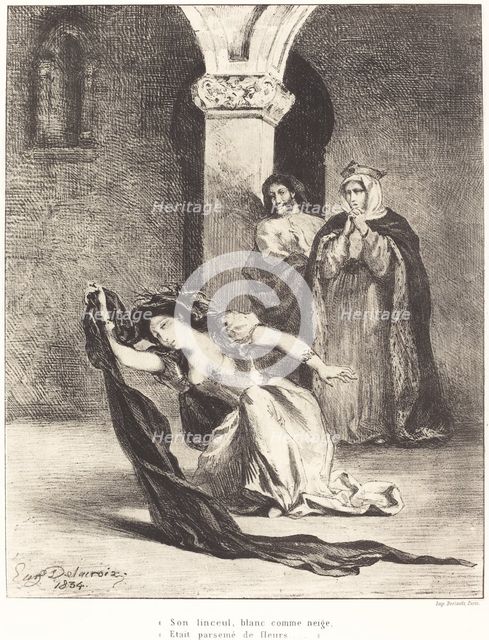 The Song of Ophelia (Act IV, Scene V), 1834. Creator: Eugene Delacroix.