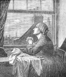 "The Song of the Shirt" - painted by A.E. Blunden - from the Exhibition of the Society of..., 1854. Creator: Unknown