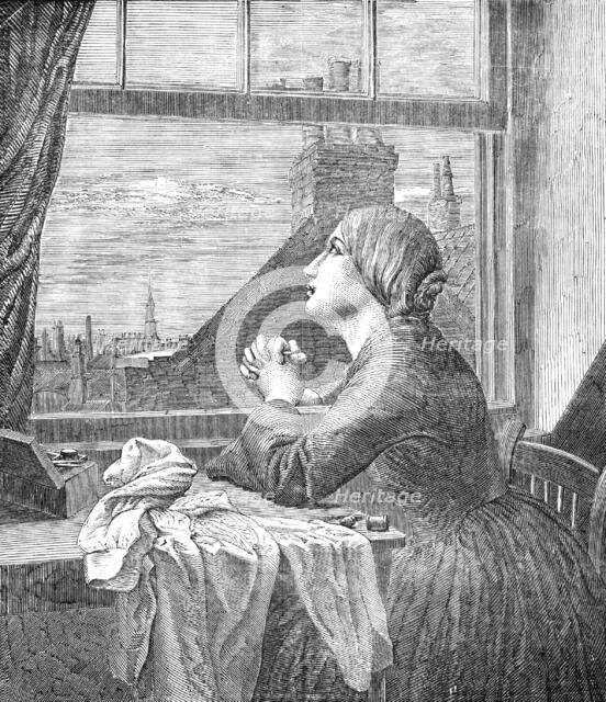 "The Song of the Shirt" - painted by A.E. Blunden - from the Exhibition of the Society of..., 1854. Creator: Unknown.