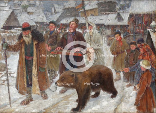 The Song of the skomorokhs, 1910. Artist: Subbotin (Permyak), Pyotr Ivanovich (1886-1923)