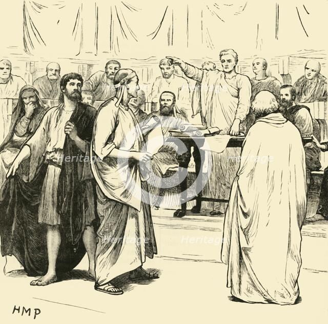 'The Sophists Expelled from Rome', 1890.   Creator: Unknown.