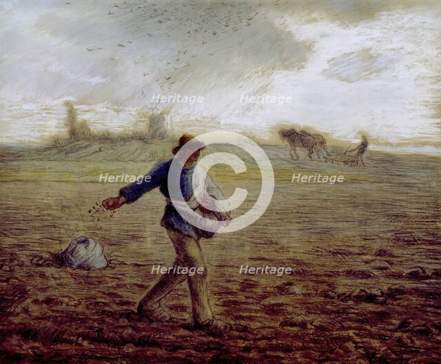 The Sower, c1865. Creator: Jean Francois Millet.