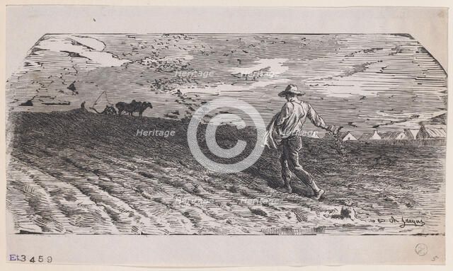 The Sower, ca. 1852. Creator: Jacques-Adrien Lavieille.