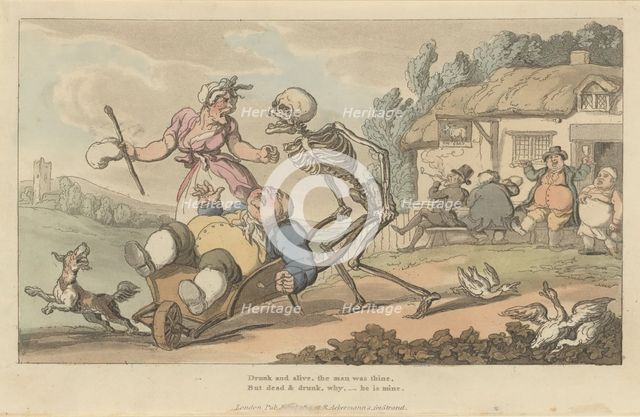 The Sot (The English Dance of Death, plate 12), July 1814. Creator: Thomas Rowlandson.