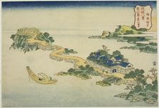 The Sound of the Lake at Rinkai (Rinkai kosei), from the series "Eight Views of the..., c. 1832. Creator: Hokusai