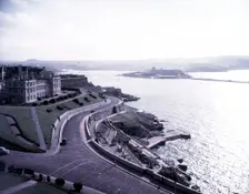 The Sound, Royal Citadel, and Mount Edgecumbe, Plymouth, Devon, c1955. Creator: Arthur Charles Kirby Ware