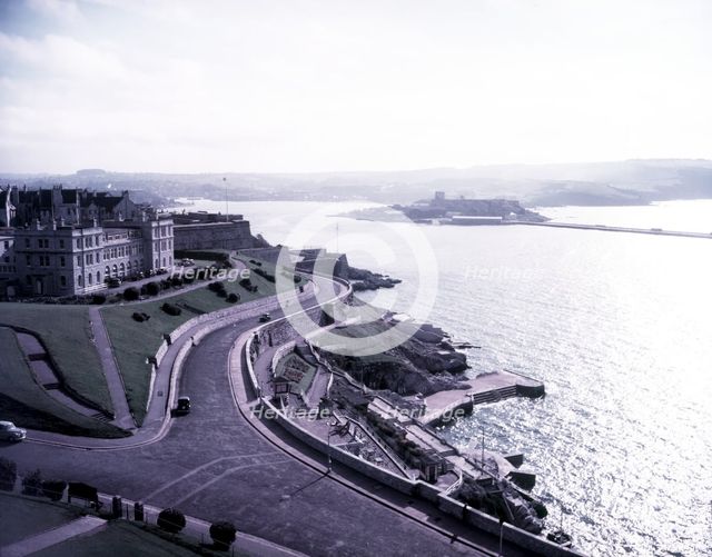 The Sound, Royal Citadel, and Mount Edgecumbe, Plymouth, Devon, c1955.   Creator: Arthur Charles Kirby Ware.