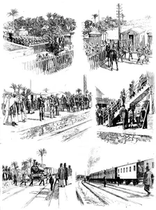 The Soudan Advance: departure of the 6th Royal Warwickshire Regiment for the front..., 1898. Creator: Carl Hentschel