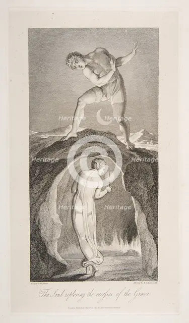 The Soul Exploring the Recesses of the Grave, from The Grave, a Poem by Robert Bl..., March 1, 1813. Creator: Luigi Schiavonetti.