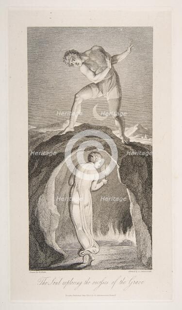 The Soul Exploring the Recesses of the Grave, from The Grave, a Poem by Robert Bl..., March 1, 1813. Creator: Luigi Schiavonetti.