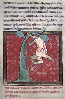 The soul of a man falls from a tree, 4th quarter of the 12th century. Creator: Unknown