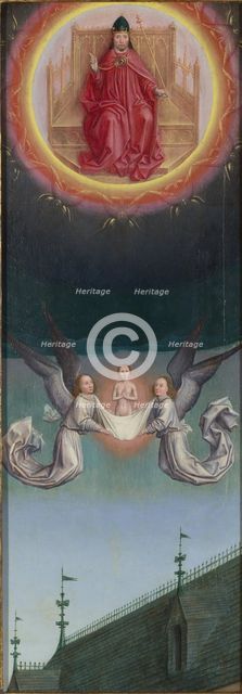 The Soul of Saint Bertin carried up to God (from the St Bertin Altarpiece), ca 1459. Artist: Marmion, Simon (ca 1425-1489)