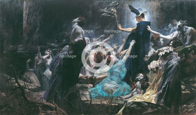 The Souls of Acheron, 1898. Artist: Hirémy-Hirschl, Adolf (1860-1933)