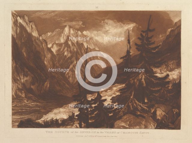 The Source of the Arvaron in the Valley of Chamouni, Savoy (Liber Studiorum, pa..., January 1, 1816. Creator: JMW Turner.