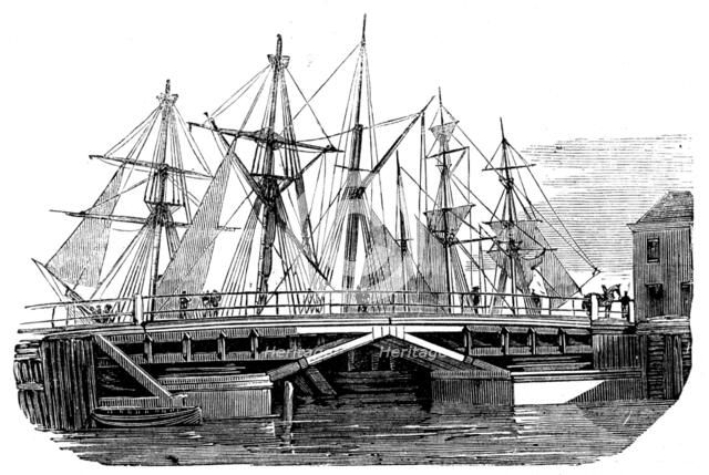 The South Australian Company's Swing-Bridge at Port Adelaide, 1858. Creator: Unknown.