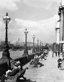 The South Bank and the River Thames, London, 1950s. Creator: Arthur Charles Kirby Ware