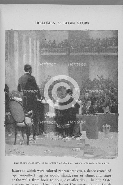 The South Carolina legislature of 1873 passing an appropriation bill, 1897. Creator: Unknown.