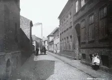 The South Church Alley with dwelling houses and a factory, Landskrona, Sweden, 1900. Creator: Borg Mesch