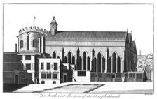 The South East Prospect of Temple Church c1737. Artist: Benjamin Cole