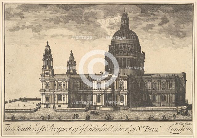 The South East Prospect of the Cathedral Church of St. Paul, London (Overton's Prospects), 1720-30. Creator: Benjamin Cole.