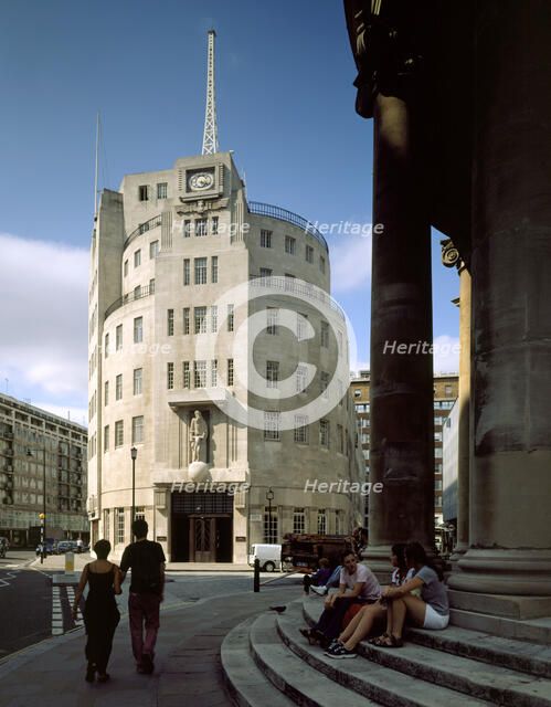 The south elevation of BBC Broadcasting House, Westminster, London, 1998. Creator: N Corrie.