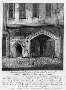 The south gates, Dukes Place, near Aldgate, London, 1793