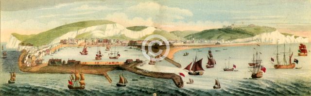 'The South Prospect of Dover, in the County of Kent', 1749, (1942).  Creators: Samuel Buck, Nathaniel Buck.