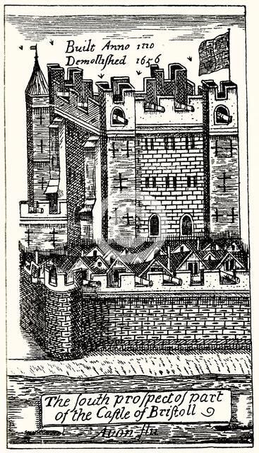 The South Prospect of Part of the Castle of Bristoll, pub. 1893. Creator: English School (17th Century).