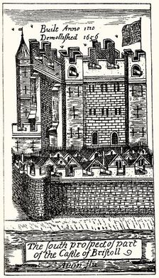 The South Prospect of Part of the Castle of Bristoll, pub. 1893. Creator: English School (17th Century)