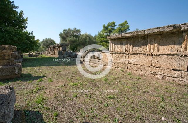 The south stoa at Olympia, Greece. Creator: Samuel Magal.