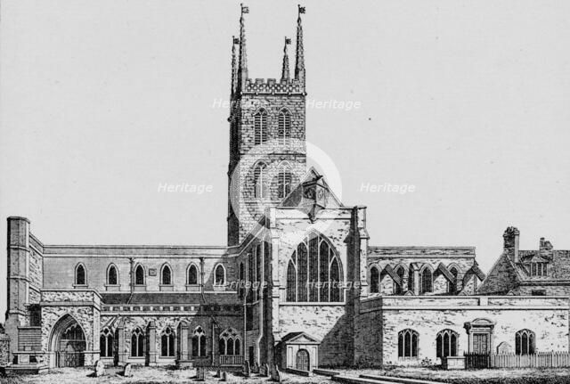 'The South Side of St. Saviour's, Southwark, showing the former nave', c1825, (1912). Artist: Unknown.