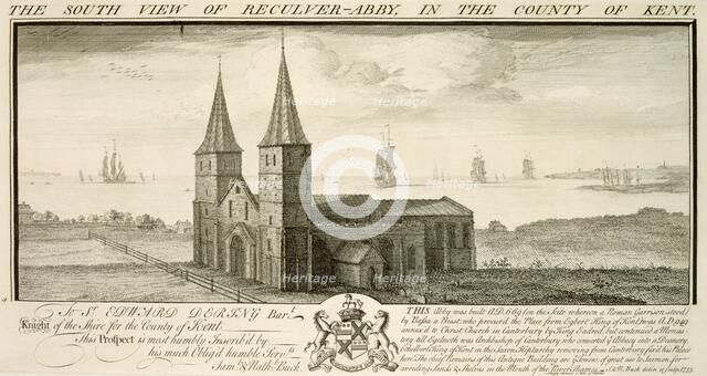 'The South View of Reculver-Abbey in the County of Kent', 1735. Artists: Samuel Buck, Nathaniel Buck.