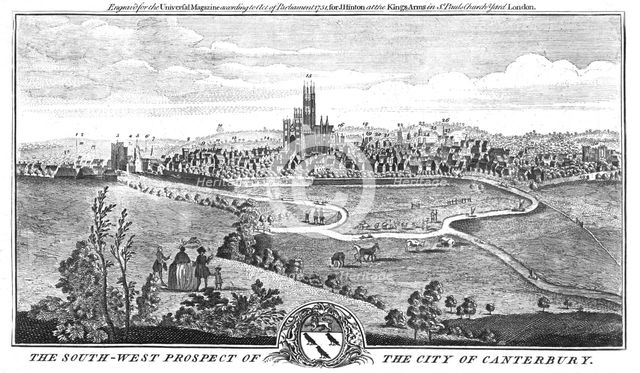 'The South-West Prospect of the City of Canterbury.', c1776. Artist: Unknown.
