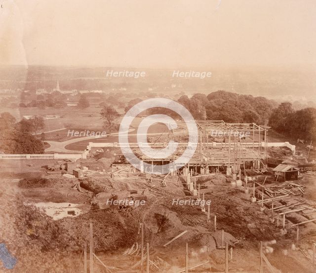 'The South Wing - seen from the Palace', Crystal Palace, Sydenham, 1852-1854. Creator: Philip Henry Delamotte.