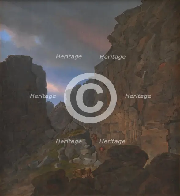 The Southern Entrance to Almannagiaa near Thingvalla in Iceland, 1832. Creator: Johann Christian Michael Ezdorf.