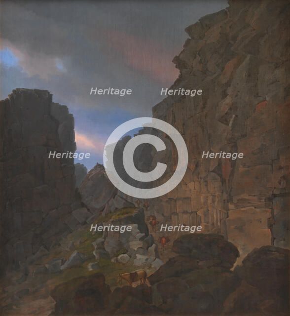 The Southern Entrance to Almannagiaa near Thingvalla in Iceland, 1832. Creator: Johann Christian Michael Ezdorf.