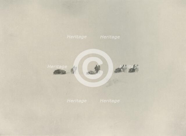 'The Southern Party Marching into the White Unknown', 1908, (1909).  Artist: Unknown.