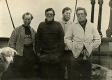 The Southern Party on board the Nimrod. 1909. Artist: James Murray