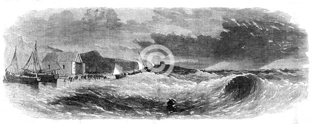 The Southwold Life-boat making for the rescue of a ship's crew on the outer shoal, 1862. Creator: Unknown.